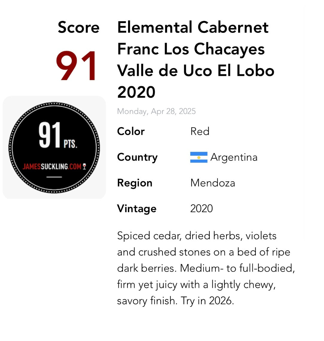 2020 El Lobo Cabernet Franc — Argentina 🇦🇷